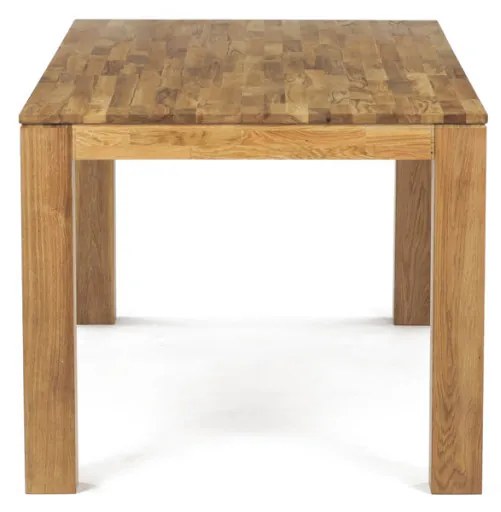 Étkezőasztal 180x90x75, tömör fehér tölgy, olajos felületkezelés, 10x10 cm-es lábak