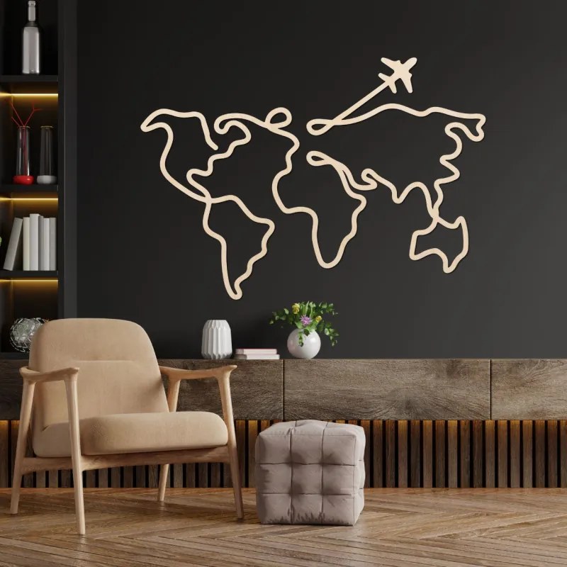 Designer fa világtérkép falra | WorldLines