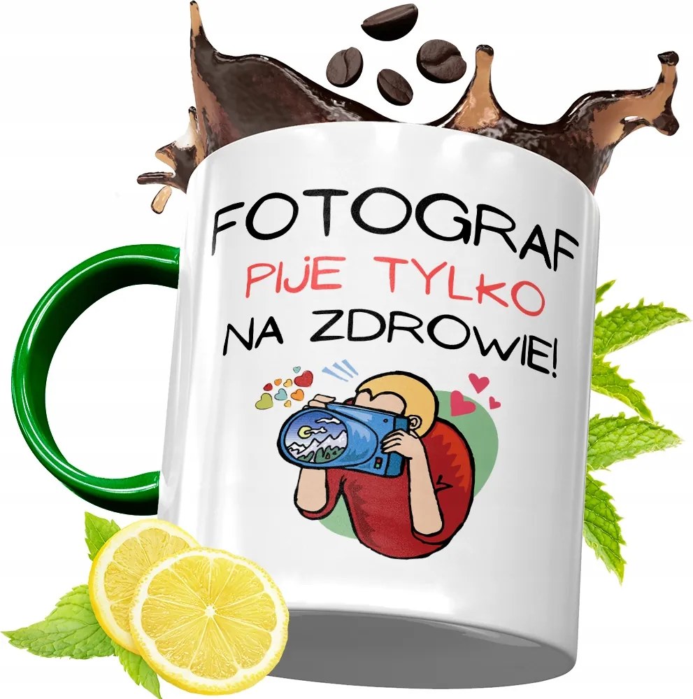 Zöld Bögre Fotósnak Születésnapi Ajándék Fényképes Nyomtatással