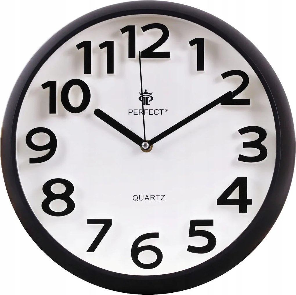 Közepes 33,5 cm Fekete Jól Olvasható Kerek Domború Számok Falióra Perfect