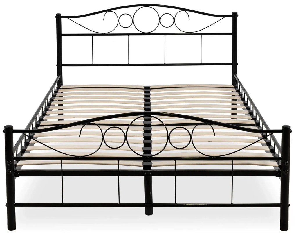 Fém ágy 120 cm Granjeros (fekete) (ágyráccsal). Akció -21%. 1119129