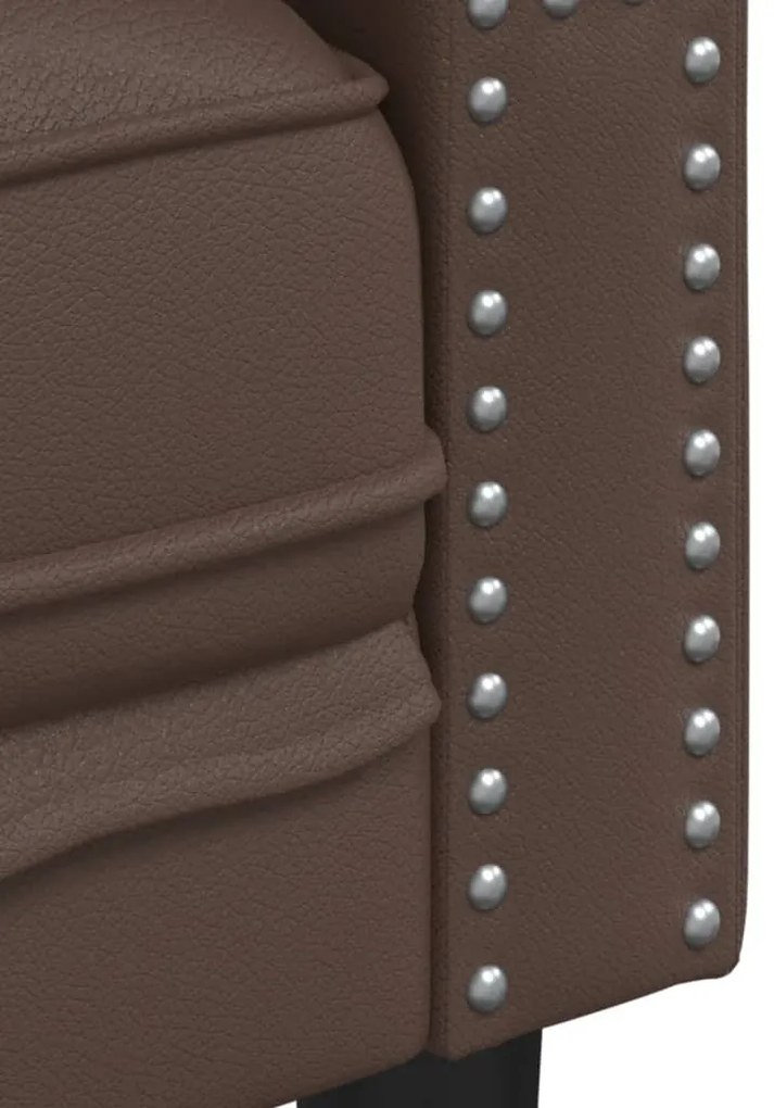 vidaXL 2 részes barna műbőr Chesterfield kanapégarnitúra