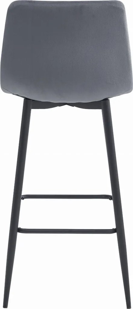 Bárszék fekete lábakkal ARCETO VELVET, sötétszürke