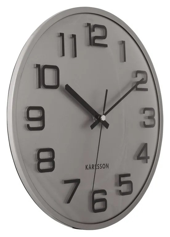 Karlsson 6022SI design falióra, ezüst, átmérő 30 cm