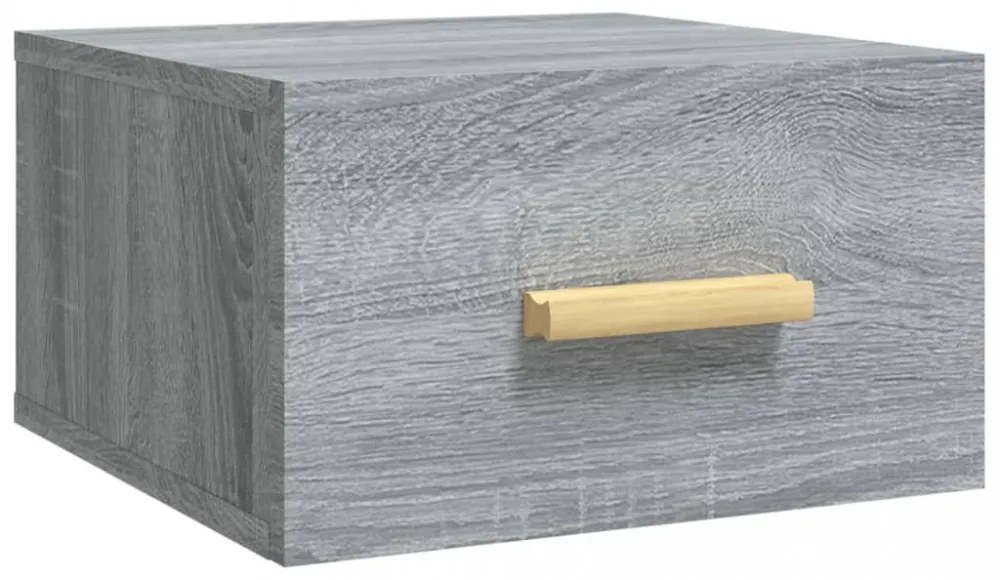 2 db szürke sonoma falra szerelhető éjjeliszekrény 35x35x20 cm