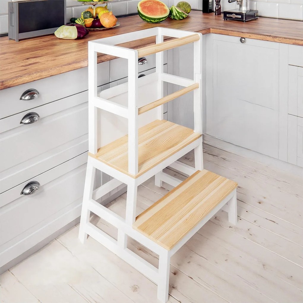 Deuba Gyerek tanulótorony Barn 93 x 51 x 50 cm természetes