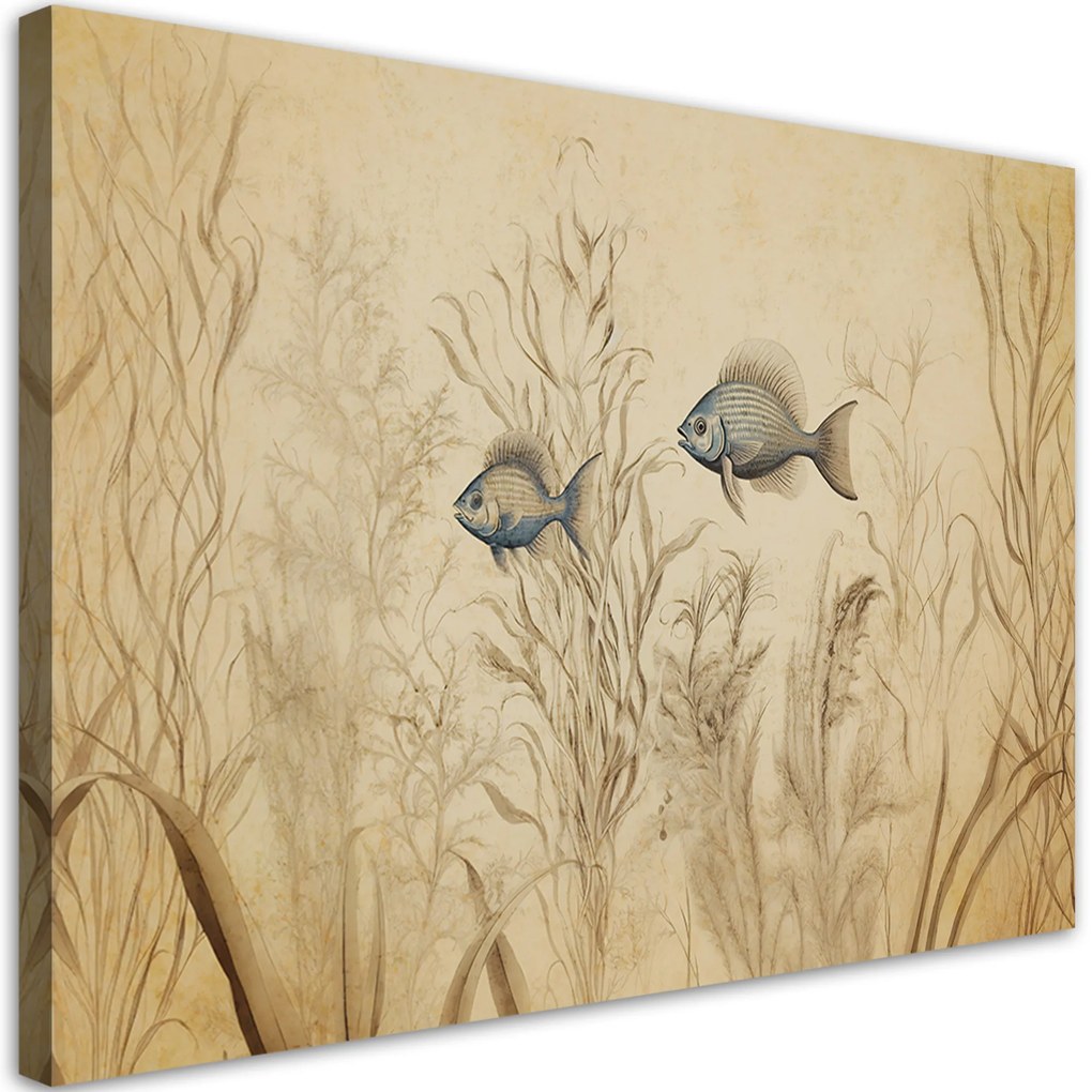 Gario Vászonkép Vízi növények halakkal Méret: 90 x 60 cm