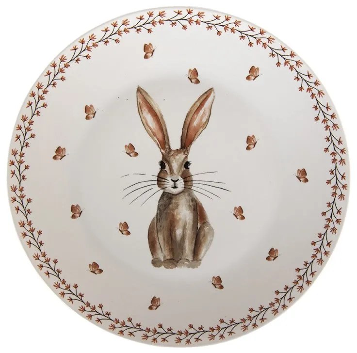 Nyuszis húsvéti porcelán lapostányér Rustic Easter Bunny