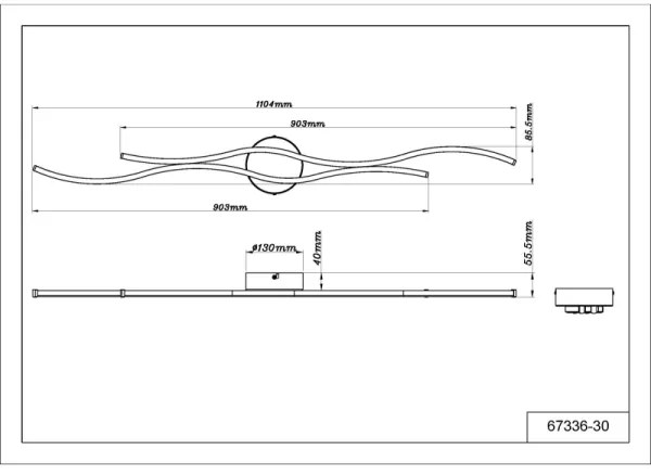Globo 67336-30 - LED Mennyezeti lámpa BOYD LED/30W/230V 3000K