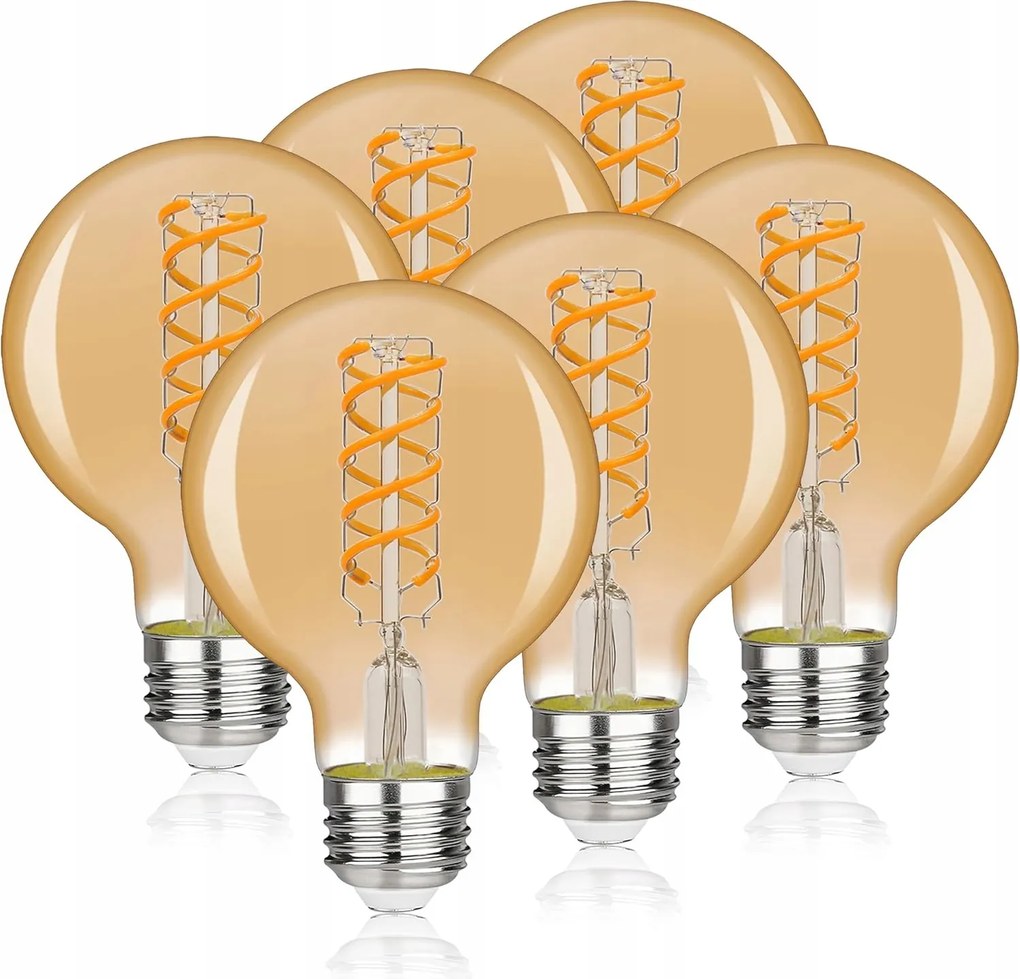 6 db-os Led izzó szett E27 Filament 4W Edison Dekoratív meleg fehér