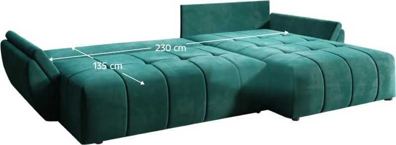Univerzális ülőgarnitúra, smaragd, BELD ROH