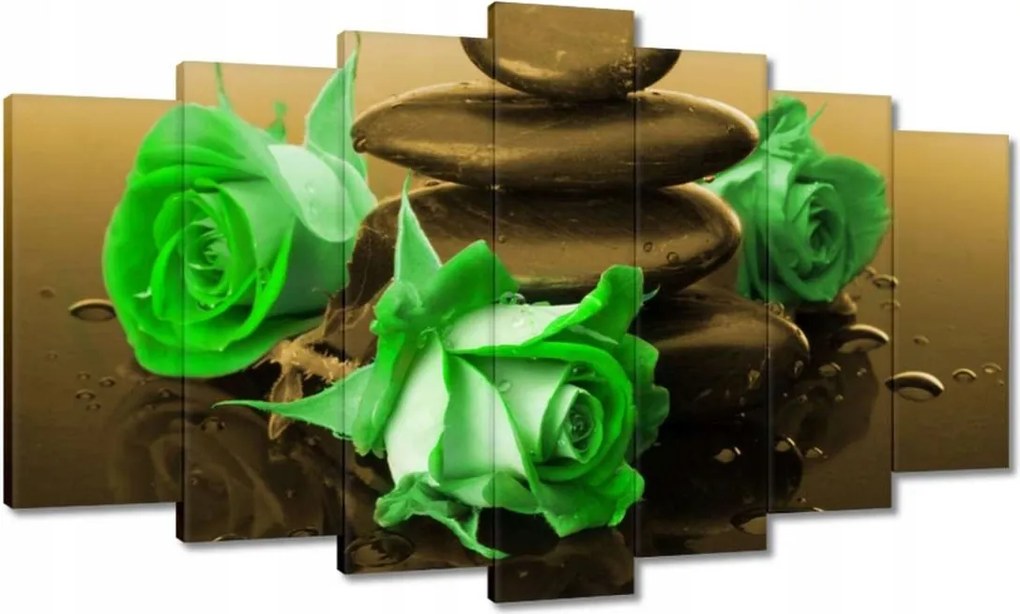 Vászonkép 140x80 Zöld rózsák bronzban
