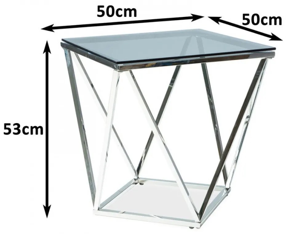 Silver B 50x50cm-es dohányzóasztal Füstös-Ezüst