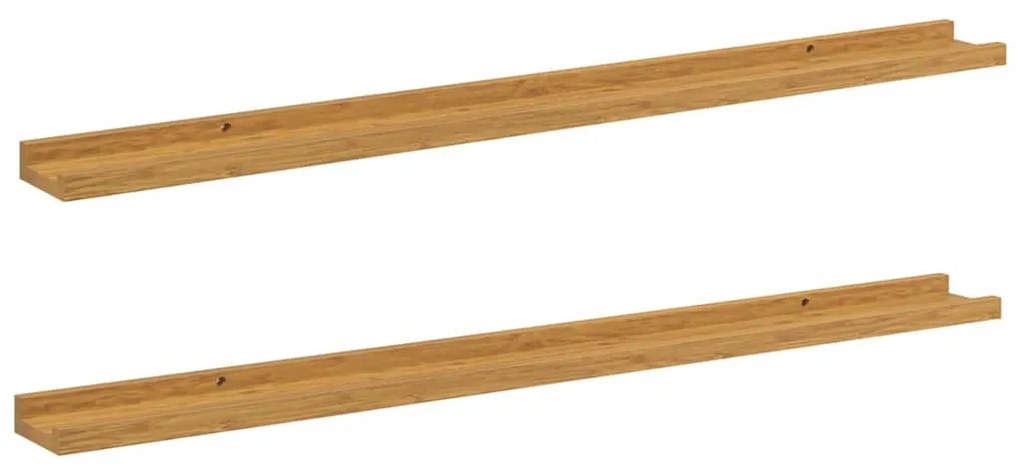 vidaXL Falpolc polcokkal tárolóval 2 pcs Bézs 100 x 9 x 3 cm Faanyag