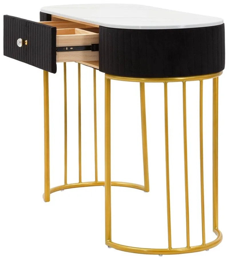 Fekete-aranyszínű konzolasztal 43x100 cm Montpellier – Mauro Ferretti
