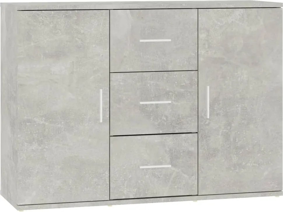 vidaXL betonszürke szerelt fa tálalószekrény 91x29,5x65 cm