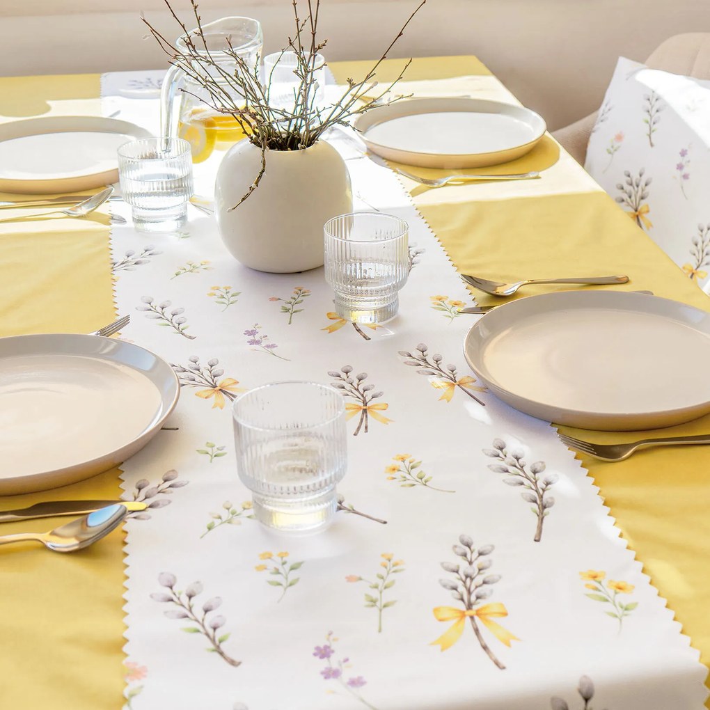 Goldea húsvéti teflonbevonatú asztali futó - barka mintás 50x120 cm