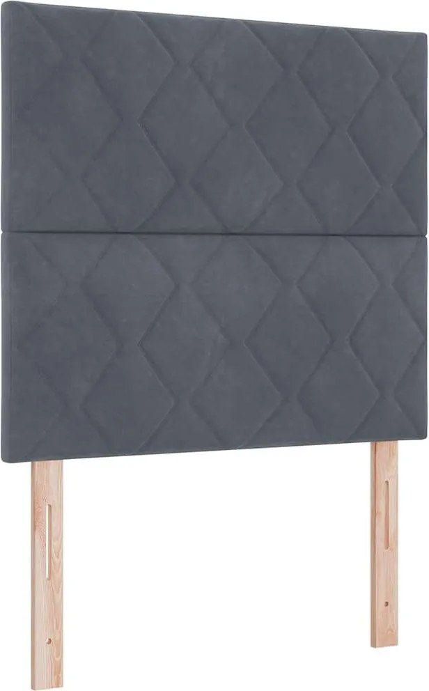 vidaXL Fejtámla Sötétszürke 90 cm Bársony