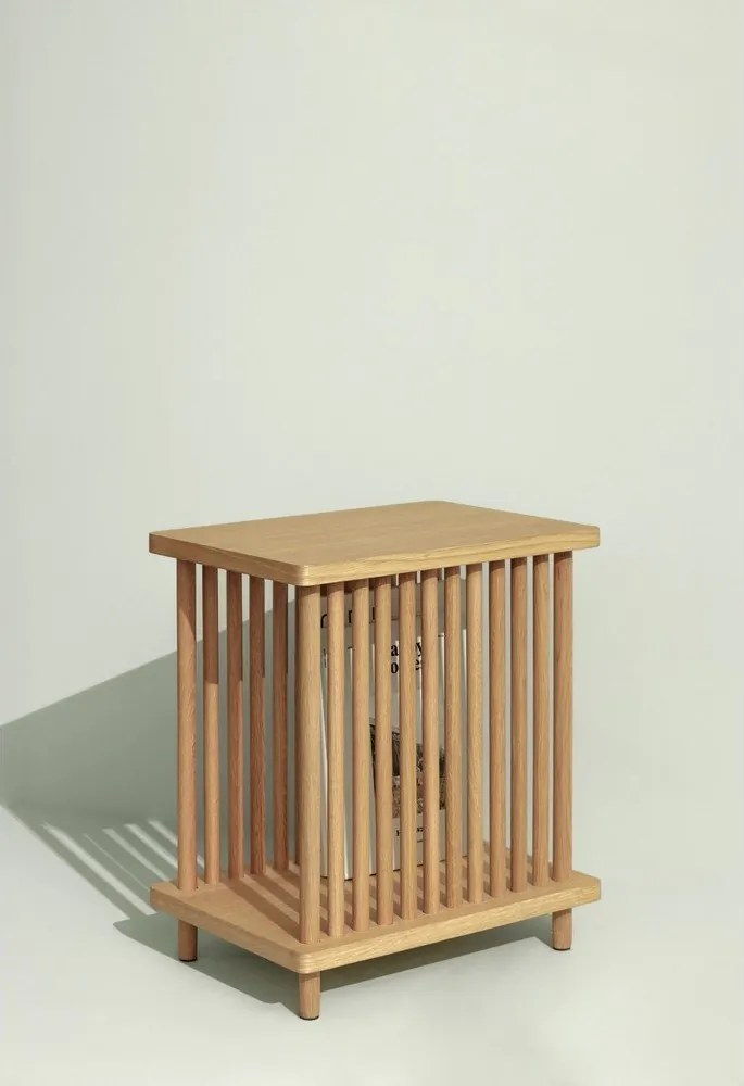 Tárolóasztal tölgyfa dekorral 27x37 cm Acorn – Hübsch