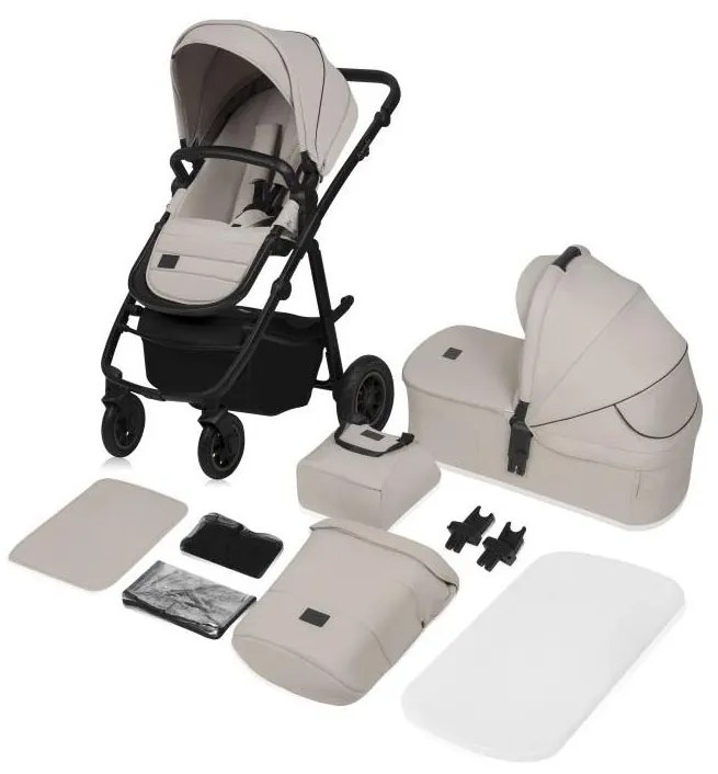 Lionelo - kombinált 2 az 1-ben AMBER PLUS babakocsi, homokszínű