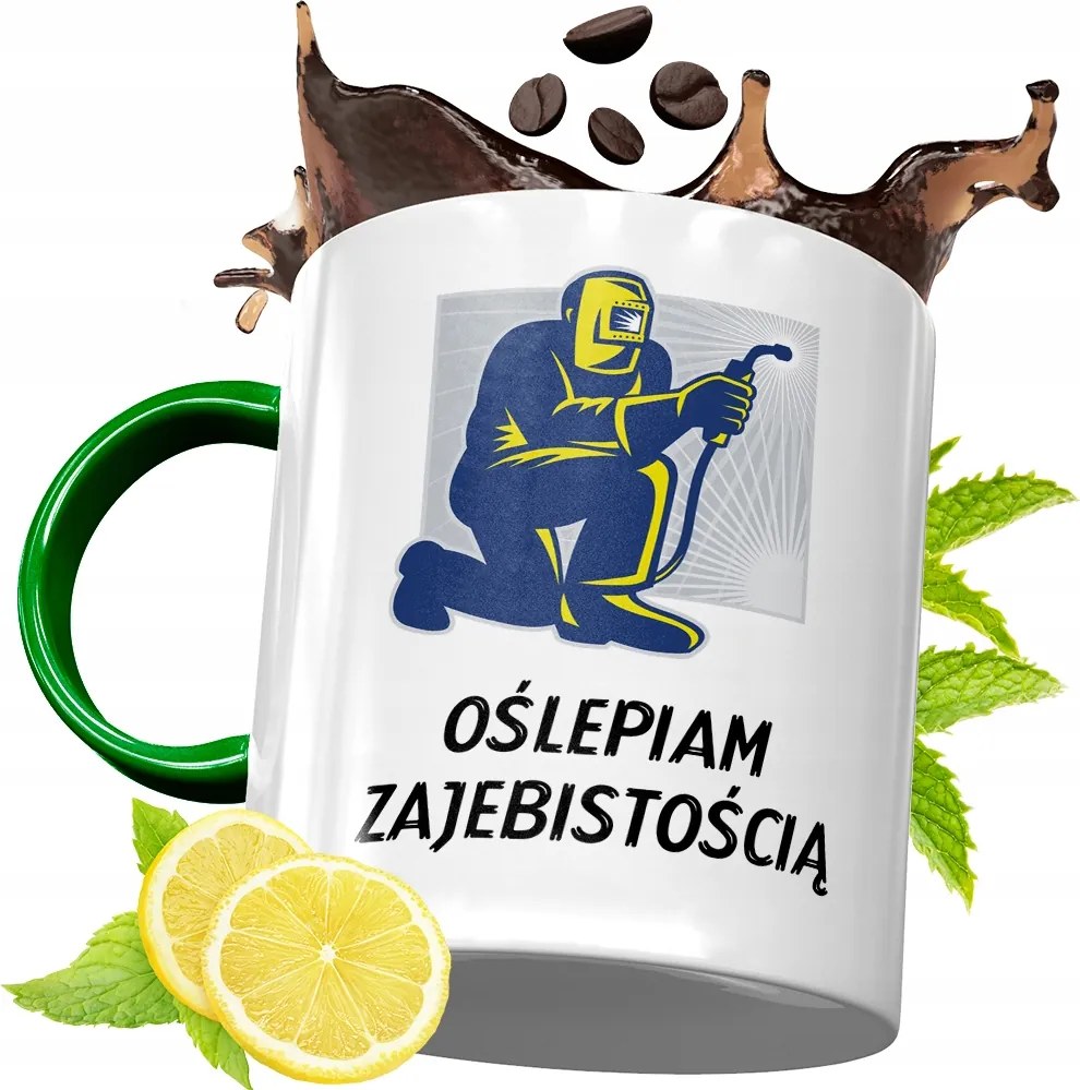 Zöld Bögre Hegesztőnek Születésnapra Ajándék fényképes nyomtatással