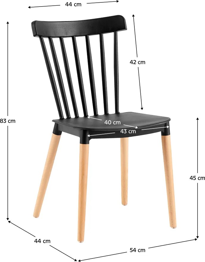 Étkezőszék, fekete/bükk, ZOSIMA