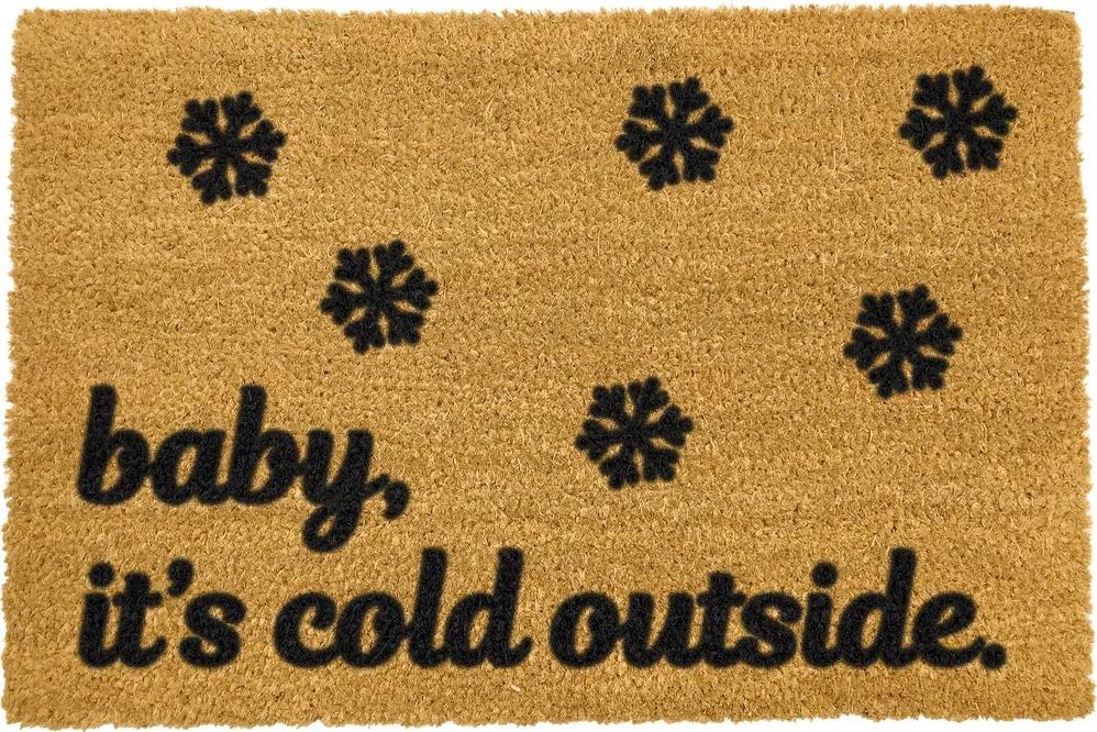 Baby It's Cold Outside természetes kókuszrost lábtörlő, 40 x 60 cm - Artsy Doormats