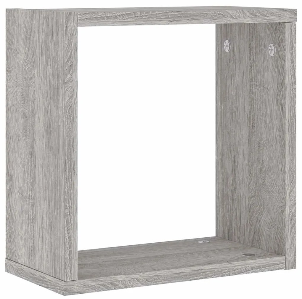 2 db szürke sonoma fali kockapolc 30 x 15 x 30 cm