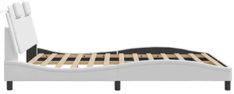 fehér ágykeret Viana LED-ekkel matrac nélkül 160 x 200 cm