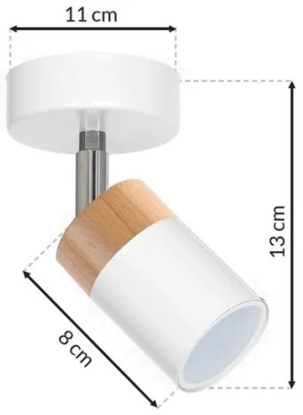 spotlámpa JOKER WHITE WOOD 1xGU10/8W/230V