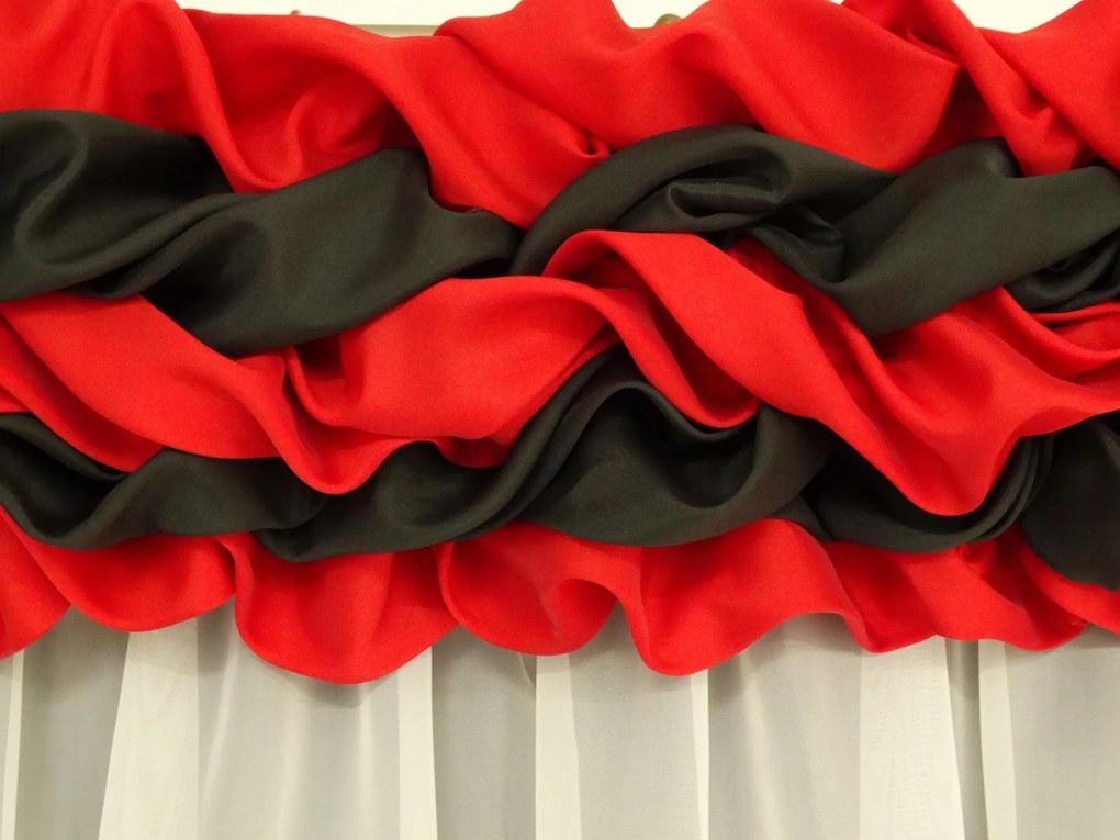 Mg Karnis Zsinór piros/fekete függönykarnis 150cm