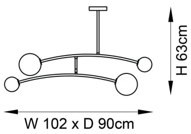 Endon 92940 - BALANCE rúdon szerelt csillár 4xG9/3W/230V fekete