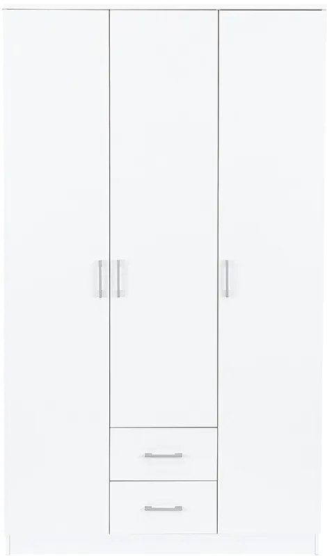 Miami gardróbszekrény 120x205 cm fehér-fehér