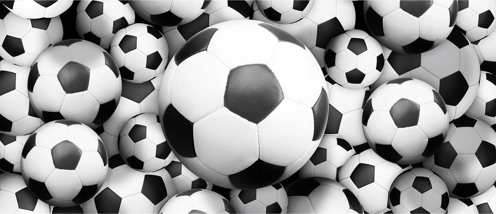 Flizelin fotótapéta Focilabdák fekete-fehér klasszikus 250x104 +ragasztó