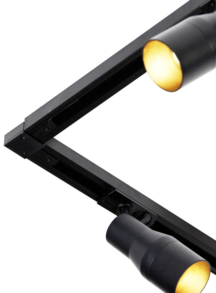 Modern sínrendszer 5 spotlámpával fekete 1 fázisú - Iconic Kohua