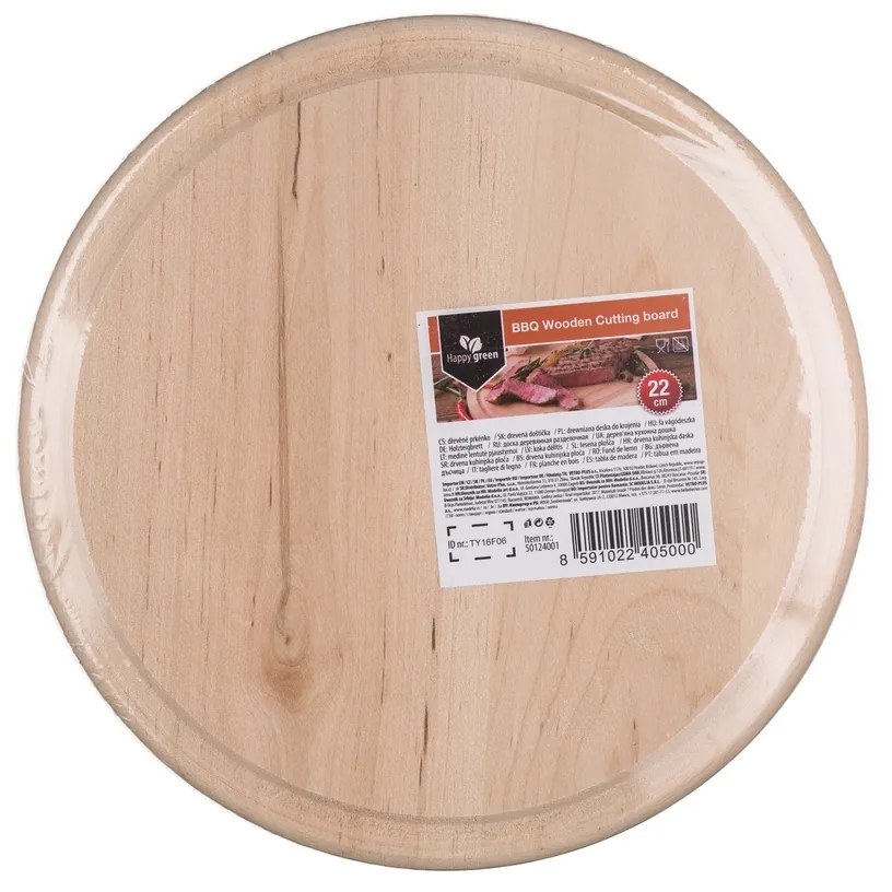 Happy Green fa grilldeszka, 22 cm