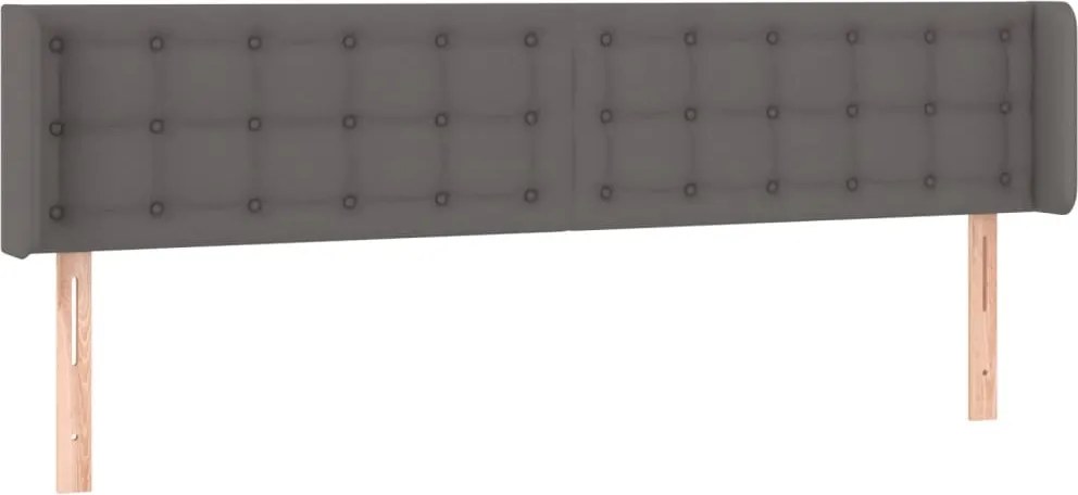 vidaXL szürke bársony szárnyas fejtámla 203x16x78/88 cm