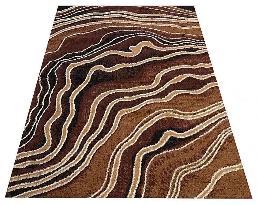 Modern barna szőnyeg absztrakt motívummal Szélesség: 120 cm | Hossz: 170 cm