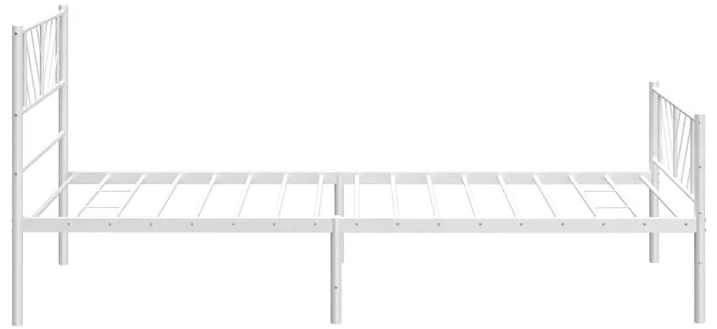 fehér fém ágykeret fej- és lábtámlával 100x200 cm