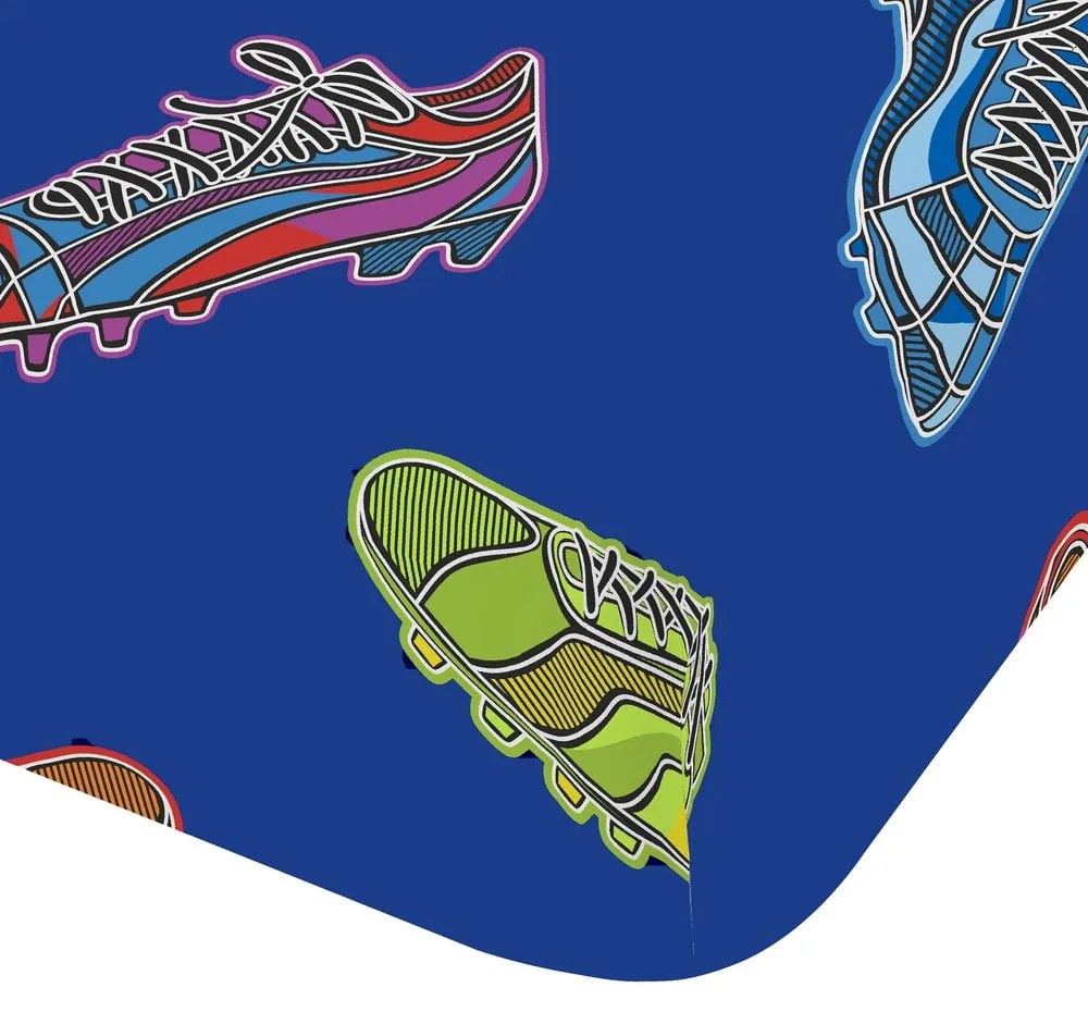 Kék gumis egyszemélyes gyerek lepedő 90x190 cm Bright Football – Catherine Lansfield