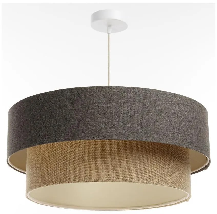 Csillár zsinóron BOHO TRINITI 1xE27/60W/230V szürke/bézs