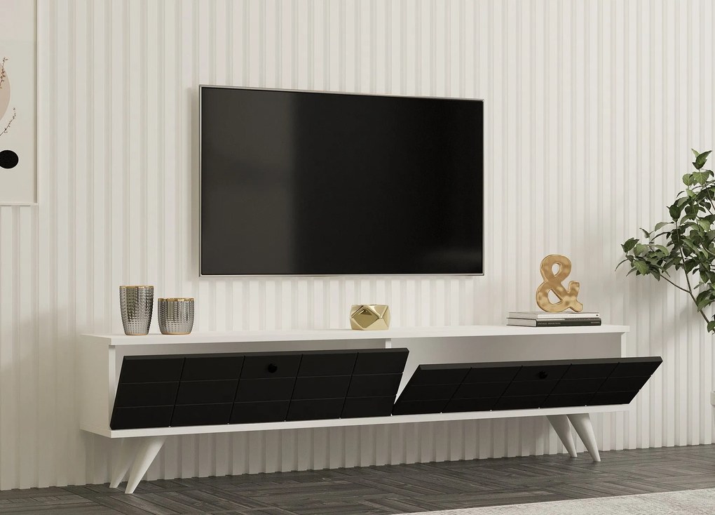 TV szekrény Alberi - Anthracite, White