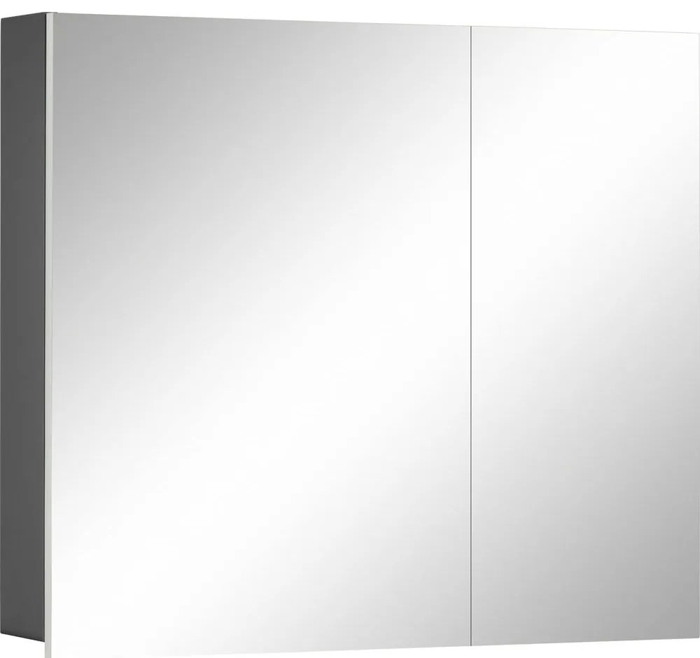Wisla szürke fali fürdőszobai szekrény tükörrel, 80 x 70 cm - Støraa