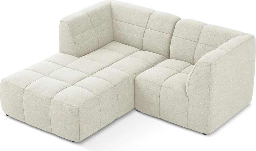 Bézs buklé sarokkanapé (bal oldali-heverő résszel) Aloha – Makamii