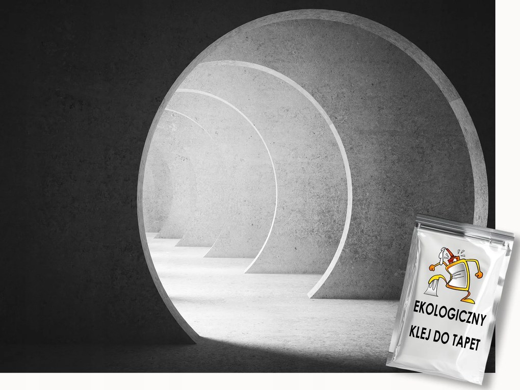 Fotótapéta Flizelina 3D Alagút Folyosó Fény Beton 350x250 ragasztó