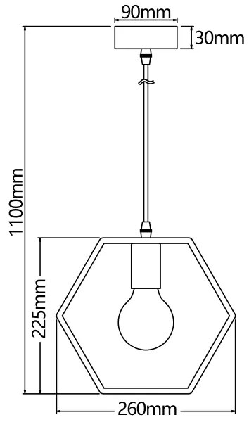 Aigostar - Fenyő függőlámpa zsinóron 1xE27/60W/230V