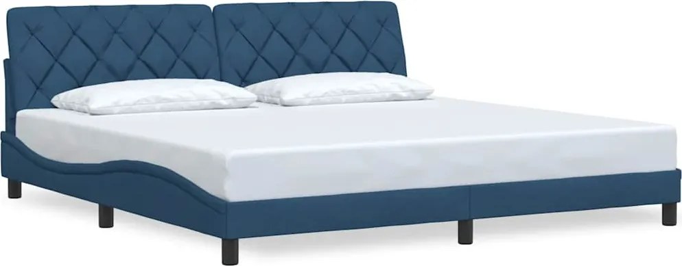 vidaXL kék szövet ágykeret matrac nélkül 200 x 200 cm