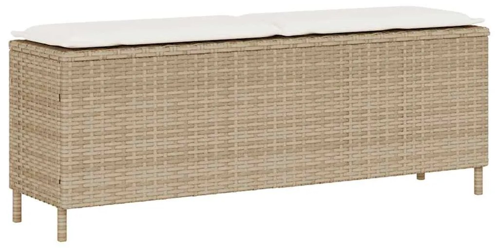 vidaXL bézs polyrattan kerti pad párnával 110x30x40,5 cm