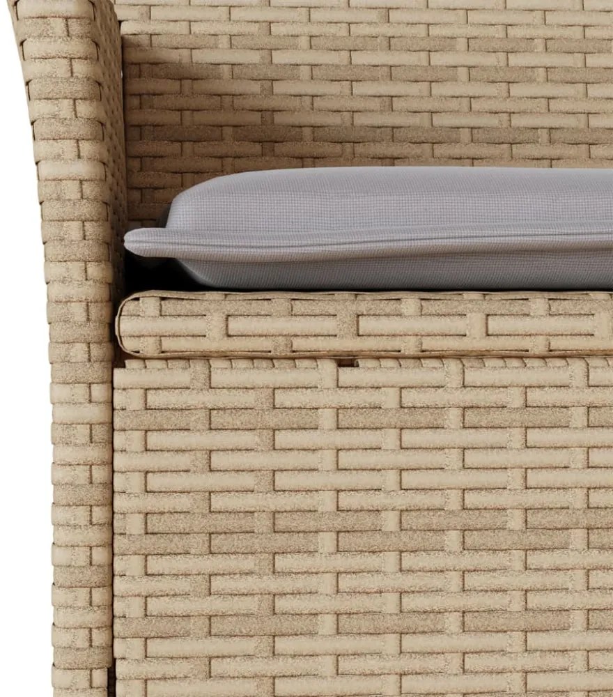 11 részes bézs polyrattan/üveg kerti étkezőgarnitúra párnákkal