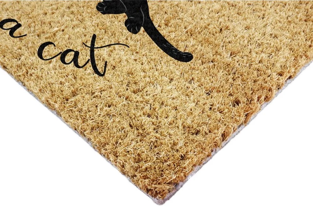 Kókuszrost lábtörlő 40x60 cm Life Is Better With a Cat – Artsy Doormats